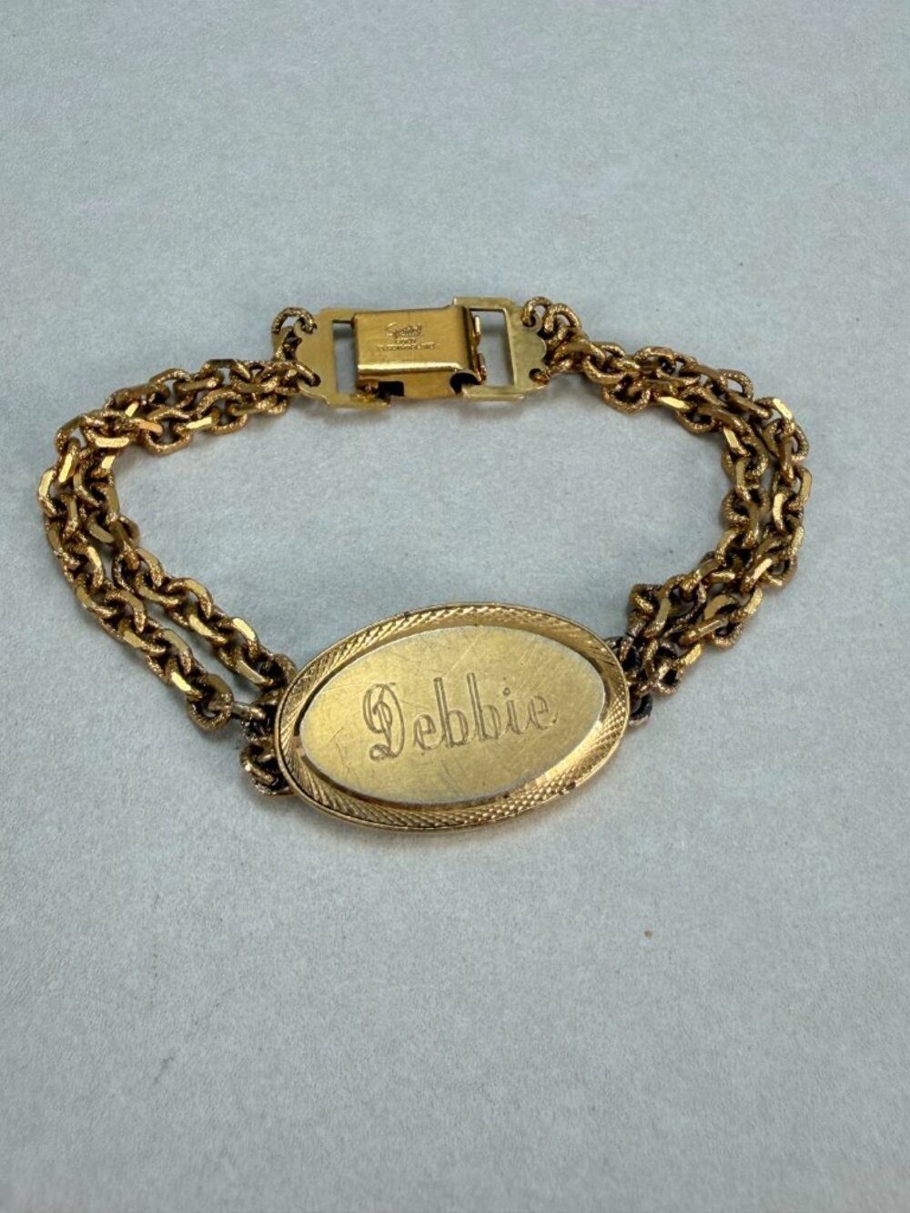 Vintage Speidel Gold Electroplated ID Bracelet Engraved Debbie Bracelet